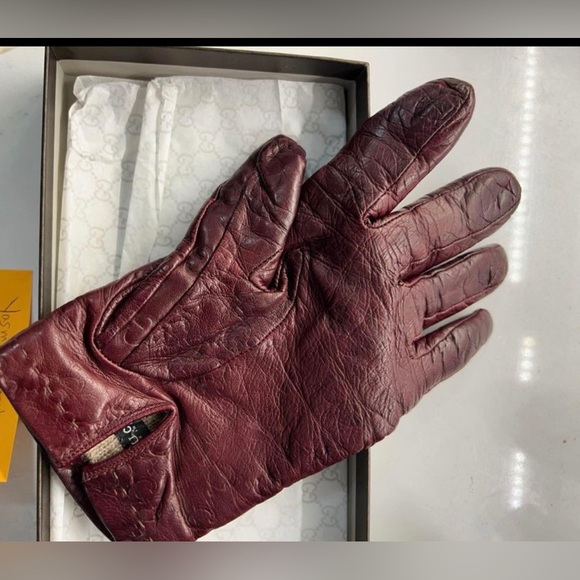 Burgundy Gucci gloves - Picture 6 of 8